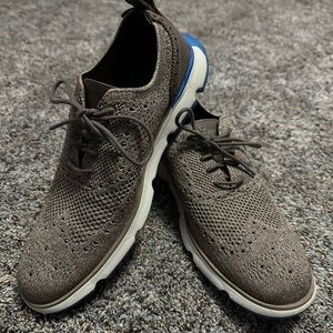 Cole Haan Brown and Blue Knit Sneakers